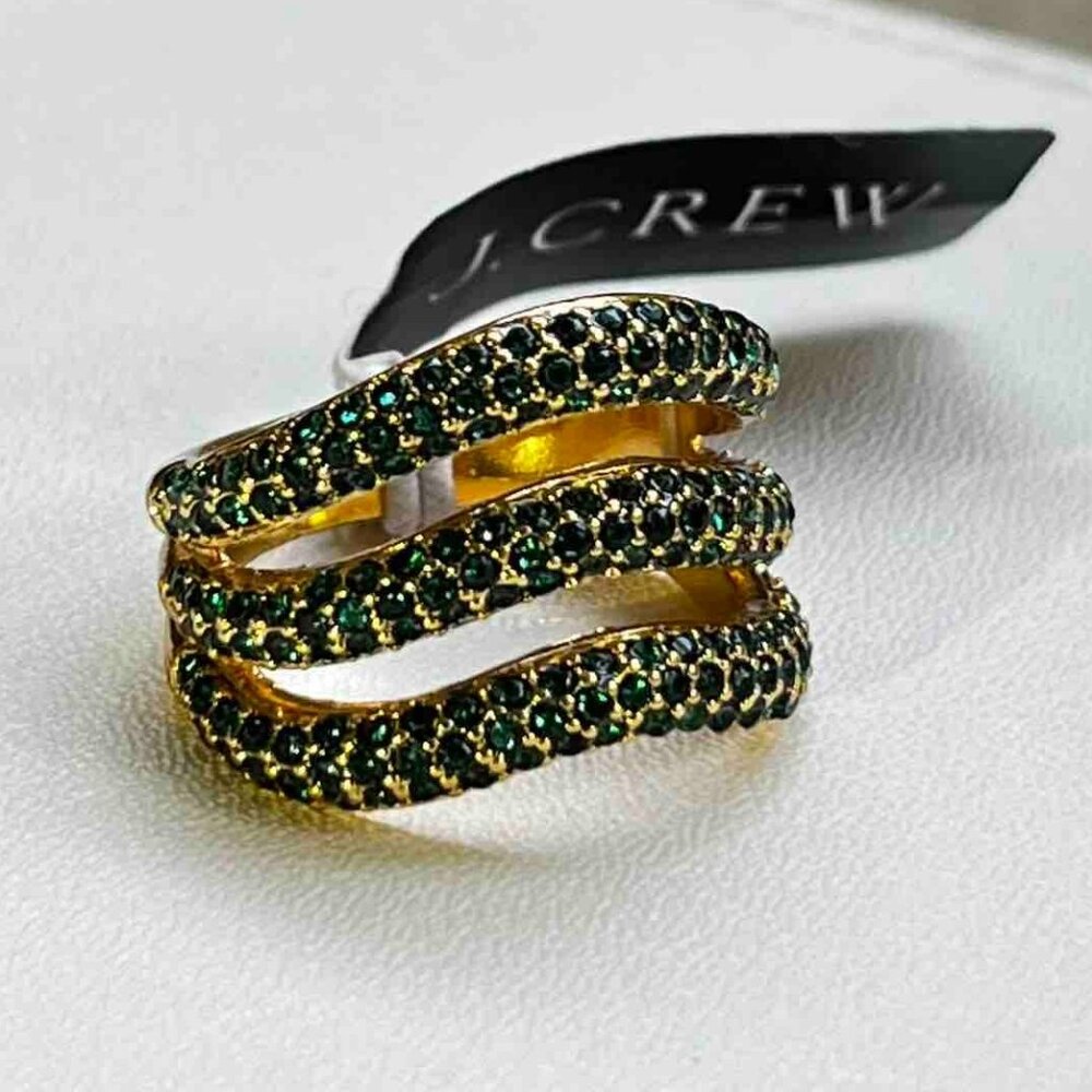 Triple pavé crystal ring